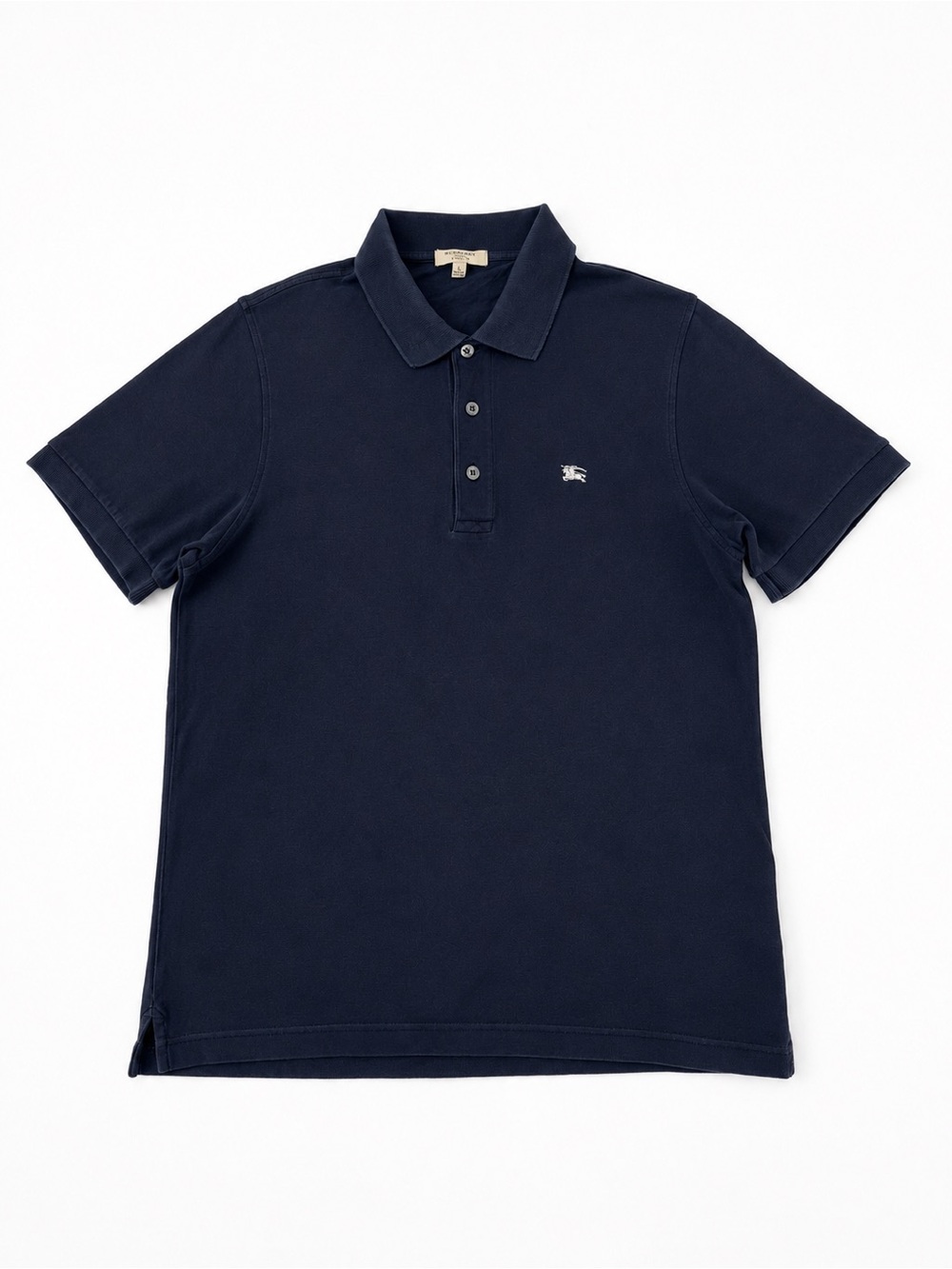 Burberry London Slim Fit Polo Shirt L Navy Cotton Designer Luxury
